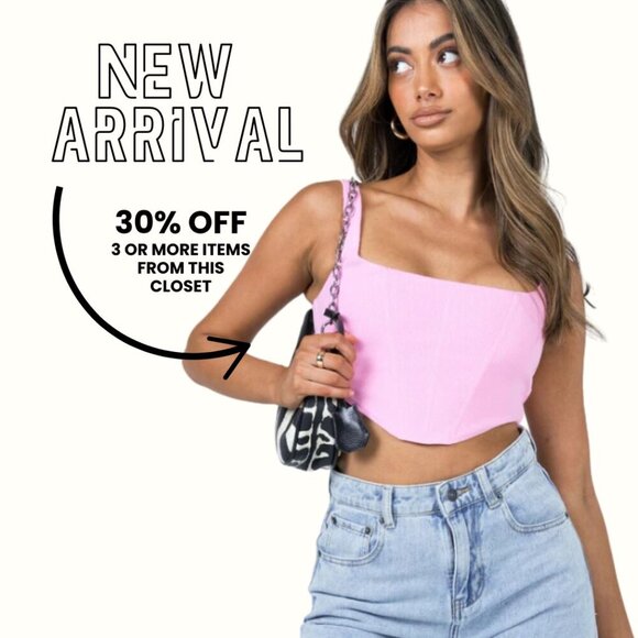 Princess Polly Kaeshia Rib Bustier Corset - Pink - Picture 1 of 9